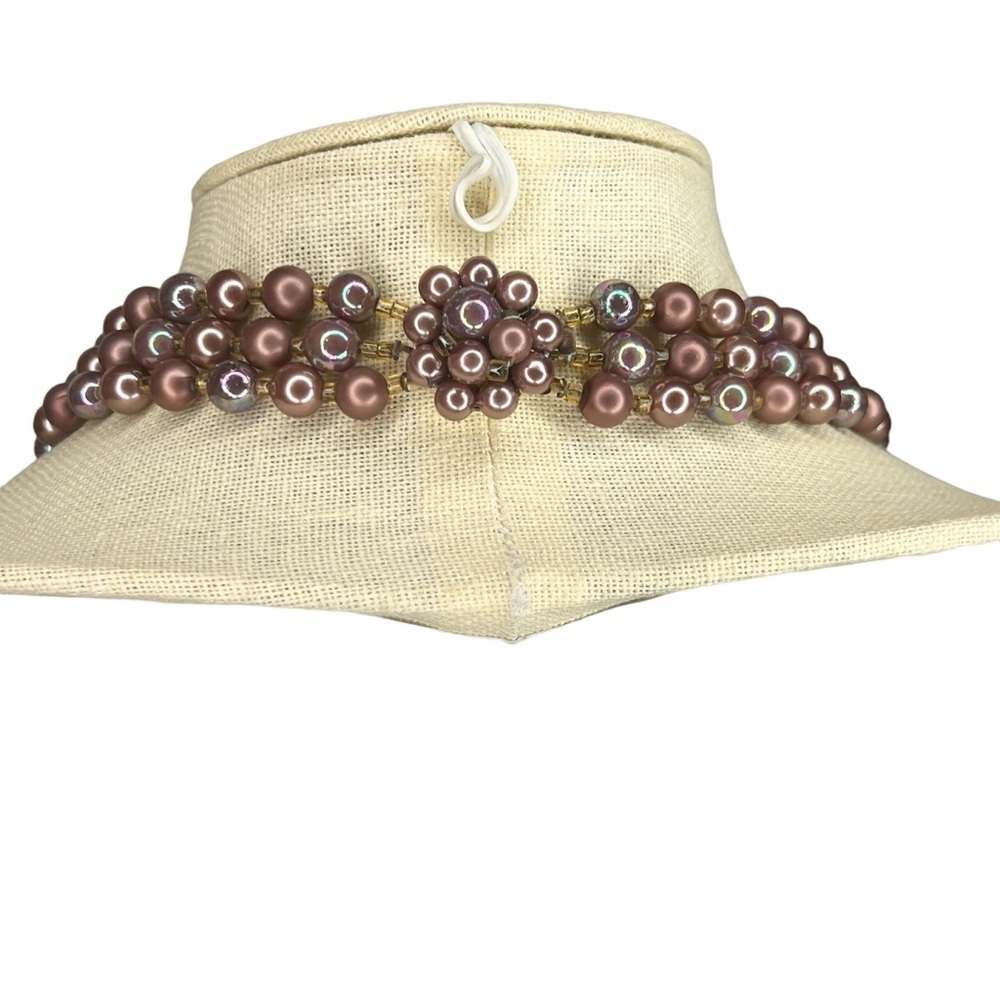 Vintage Japan Multi-strand Mauve Beaded Necklace - Picture 4 of 6